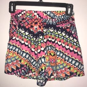patterned flowy shorts